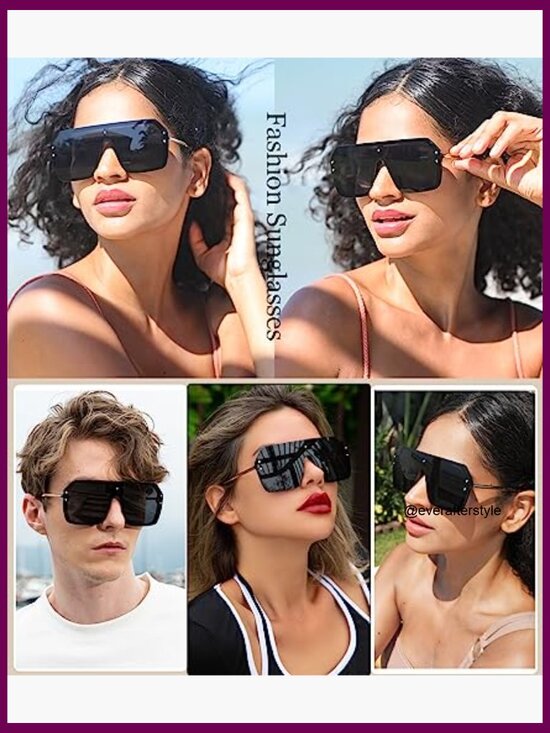 Metal Frame Oversized Sunglasses UV400 Protection Polarized Lenses